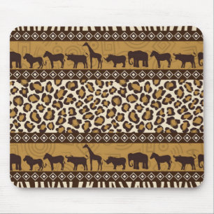 Mousepad Impressão do leopardo e animais africanos