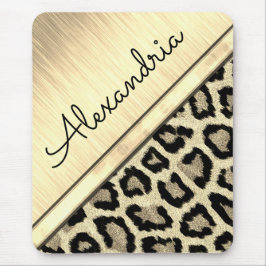 Mousepad Impressão do Leopardo Iluminante Dourada