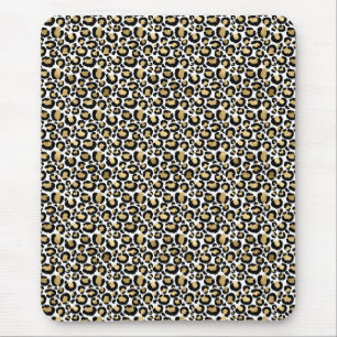 Mousepad Impressão do Leopardo Preto Dourado