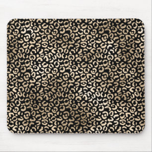Mousepad Impressão do Leopardo Preto Dourado