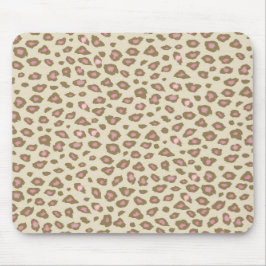 Mousepad Impressão do Leopardo Rosa-Creme