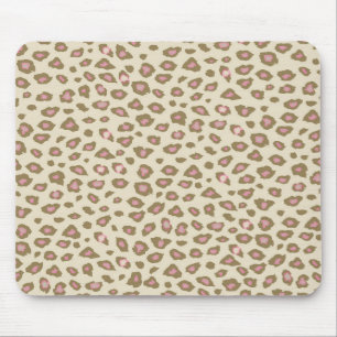 Mousepad Impressão do Leopardo Rosa-Creme