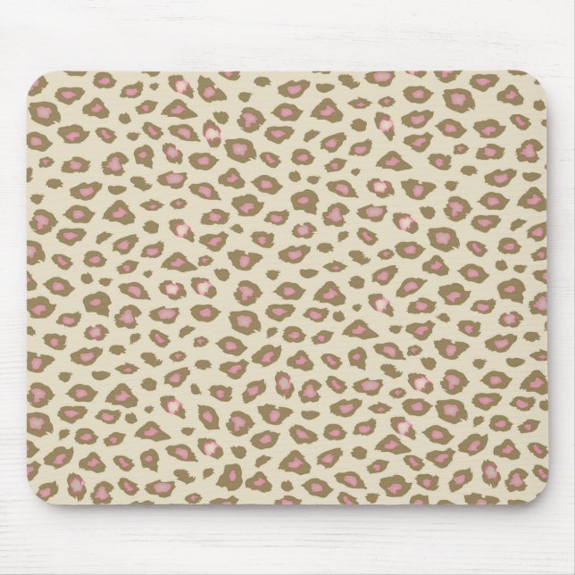Mousepad Impressão do Leopardo Rosa-Creme (Frente)