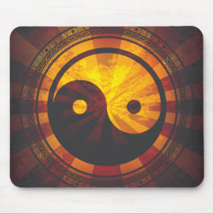 Mousepad Impressão do símbolo de Yin Yang do vintage