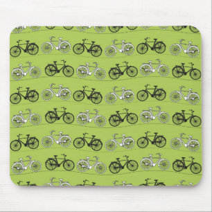 Mousepad Impressão do teste padrão das bicicletas do verd