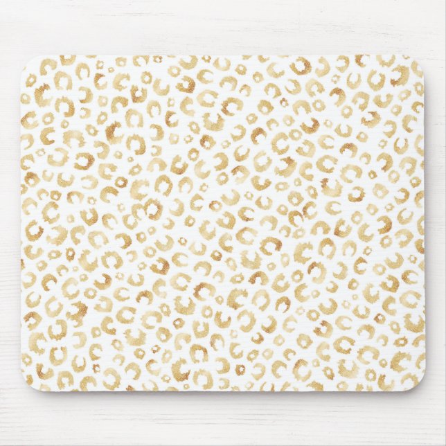 Mousepad Impressão Dourada brilhante Elegante Leopard Anima (Frente)
