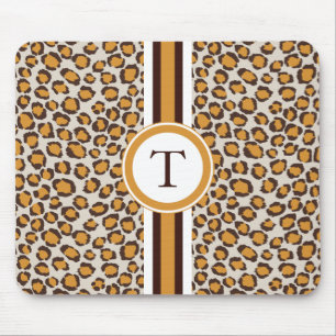 Mousepad impressão dourado da chita com monograma