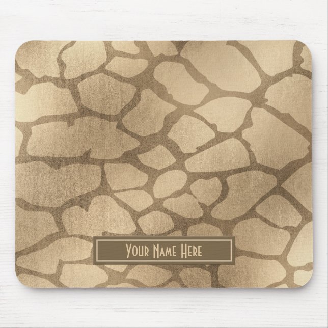 Mousepad Impressão Dourado "louro" do girafa do falso (Frente)