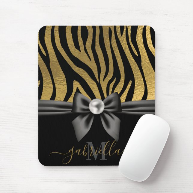 Mousepad Impressão e Arco Zebra ouro (Com mouse)