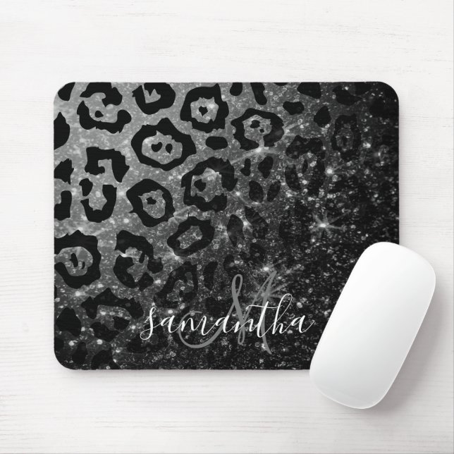 Mousepad Impressão e brilho do leopardo preto (Com mouse)