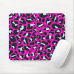 Mousepad Impressão em animais Leopardo Cor-de-Rosa Moderna<br><div class="desc">Sempre tende cor sólida rosa quente. Safari selvagem e impressão animal selvagem. Pequena e fina gueparda moderna,  a pele-leopardo impressa em branco e menta pastel e cor rosa. Pequena impressão animal de leopardo chita.</div>