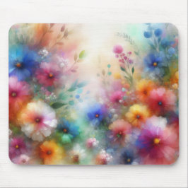 Mousepad Impressão Floral Aquarela Abstrata