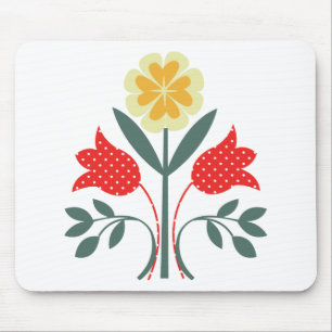 Mousepad Impressão floral da arte popular do teste padrão