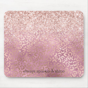 Mousepad Impressão Leopard Rosa Glitzy Glitzy