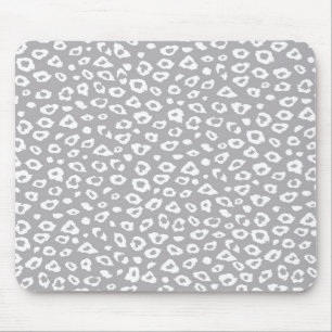 Mousepad Impressão Leopardo Branco e cinza