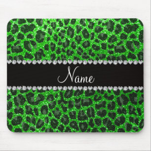 Mousepad Impressão leopardo com brilho de verde limão de no