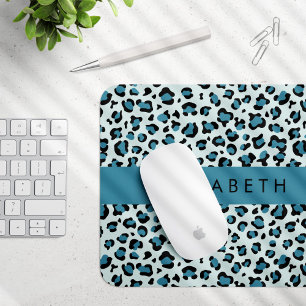 Mousepad Impressão Leopardo, Manchas, Leopardo Azul, Seu No