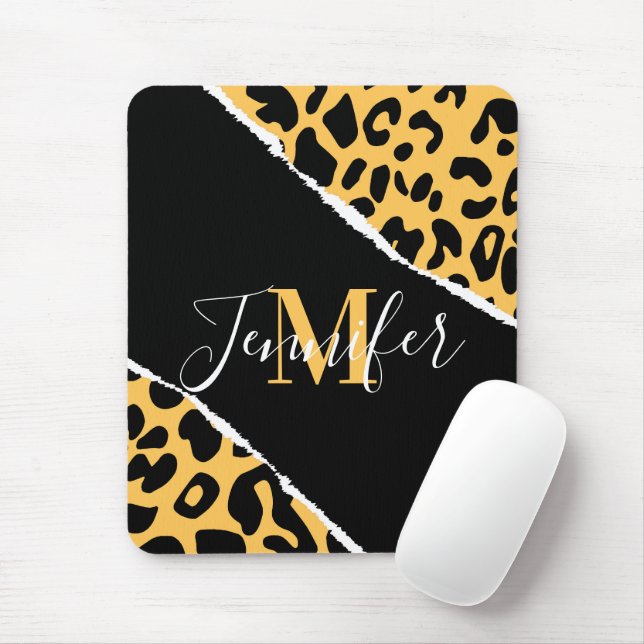 Mousepad Impressão Leopardo ouro (Com mouse)