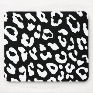 Mousepad Impressão Leopardo Preto Branco