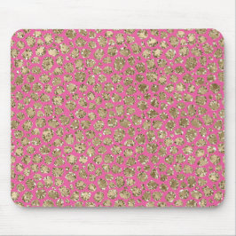 Mousepad Impressão Leopardo Rosa Dourada