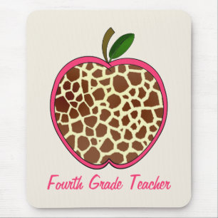 Mousepad Impressão quarta série Apple do girafa do