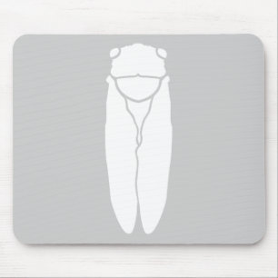Mousepad Impressão retro branco do inseto da cigarra
