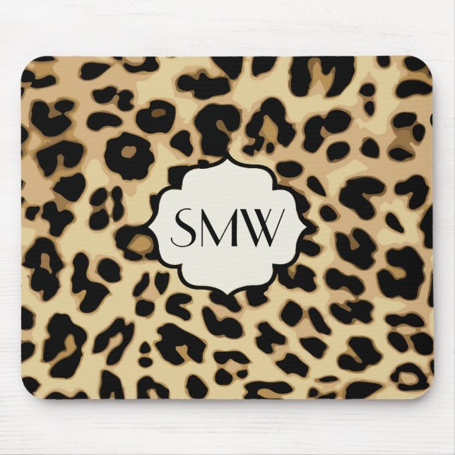 Mousepad Impressão Sassy Leopard Monogramada (Frente)