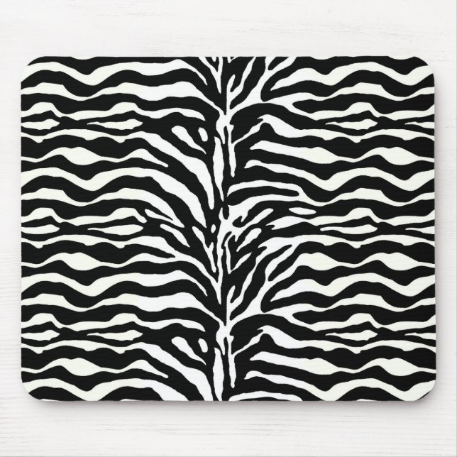 Mousepad Impressão Selvagem de Animais, Zebra a Preto e Bra (Frente)