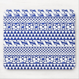 Mousepad Impressão tribal asteca Pattrn do abstrato azul d