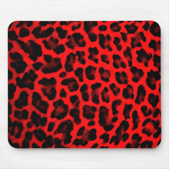 Mousepad Impressão vermelho do leopardo (Frente)