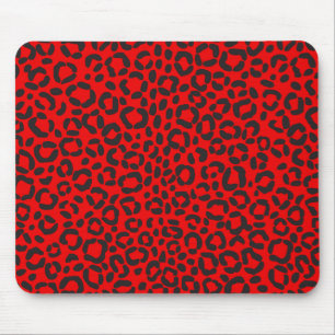Mousepad Impressão vermelho e preto do leopardo