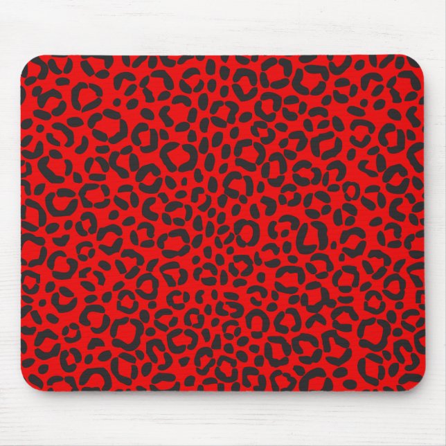 Mousepad Impressão vermelho e preto do leopardo (Frente)