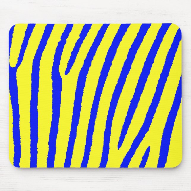 Mousepad Impressão Zebra (Amarelo e Azul) (Frente)
