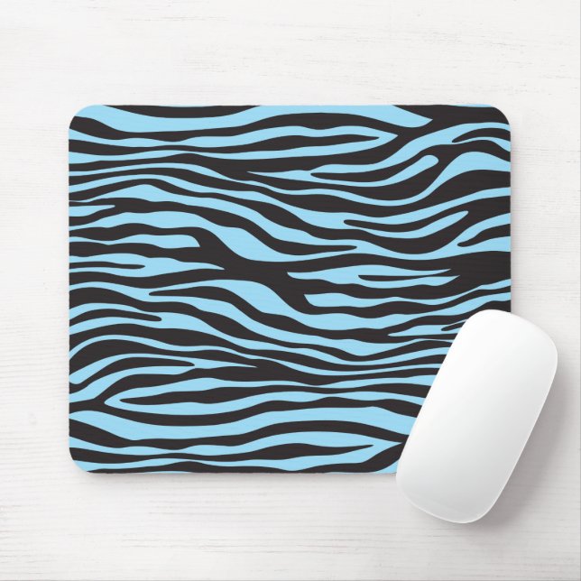 Mousepad Impressão Zebra, Bandas Zebra, Zebra Azul, Selva (Com mouse)
