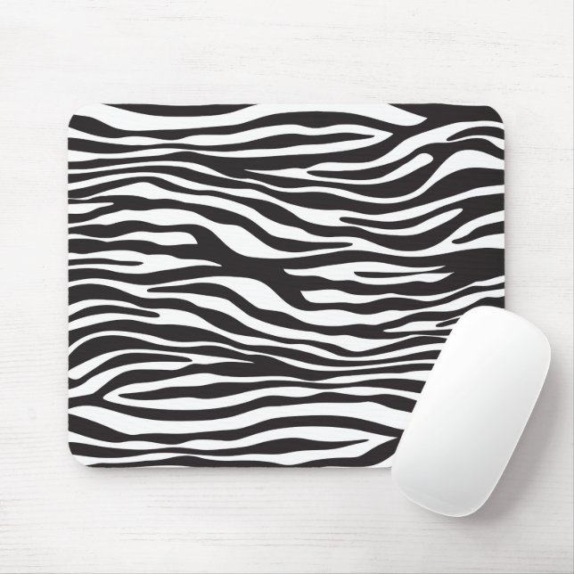 Mousepad Impressão Zebra, Banhas Zebra, Preto E Branco (Com mouse)
