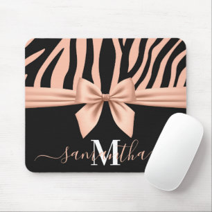 Mousepad Impressão Zebra rosa Dourada