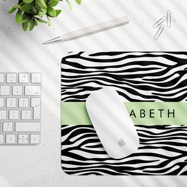 Mousepad Impressão Zebra, Stripes, Preto E Branco, Seu Nome (Criador carregado)