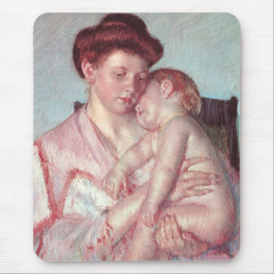 Mousepad Impressionismo Antigo, Bebê Sonolento por Mary Cas