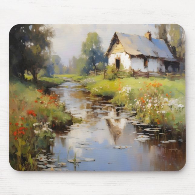Mousepad Impressionismo na paisagem rural (Frente)