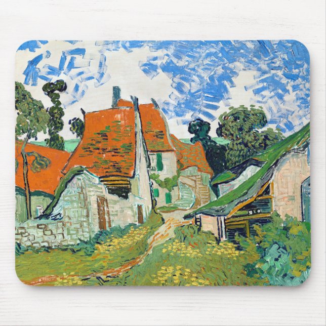 Mousepad Impressionismo Vincent Van Gogh Street em Auvers (Frente)