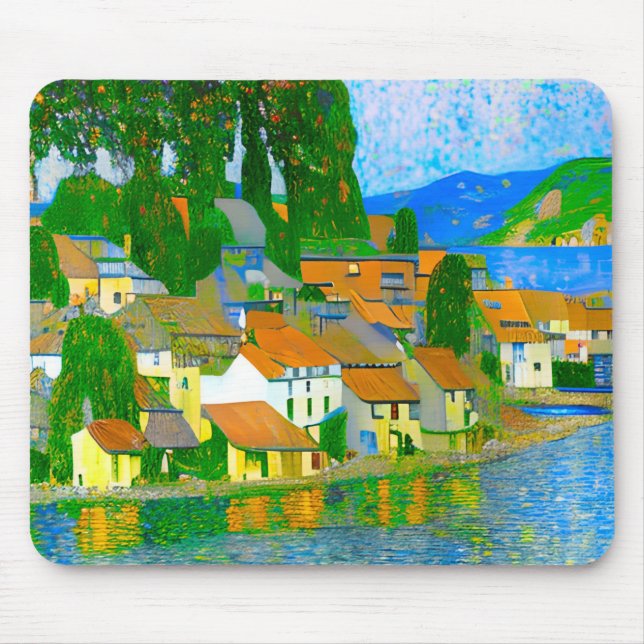 Mousepad Impressionist  Mediterranean Village by the Sea   (Frente)
