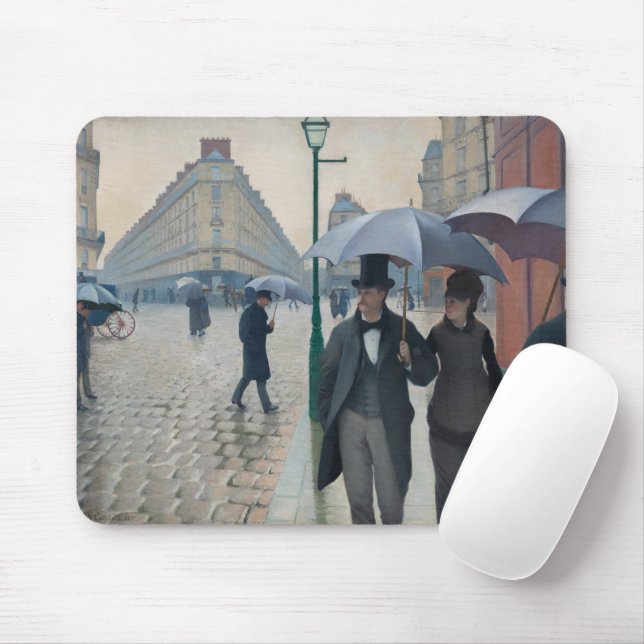 Mousepad Impressionista "Paris Street; Rainy Day" (Com mouse)