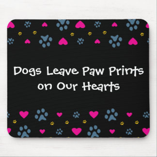 Mousepad Impressões da pata da licença dos cães em nossos