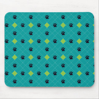 Mousepad Impressões verdes da pata de Argyle