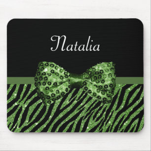 Mousepad Imprima FAUX Glitz Arco Verde Bastante Com Nome