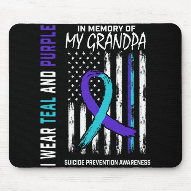 Mousepad In Memory Grandpa Suicide Awareness Prevention Ame (Frente)