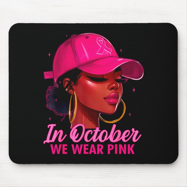 Mousepad In October We Wear Nk Black Women Breast Cancer Aw (Frente)
