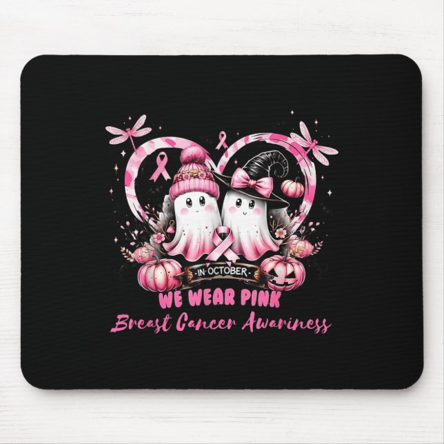 Mousepad In October We Wear Nk Breast Cancer Heart Dragonfl (Frente)