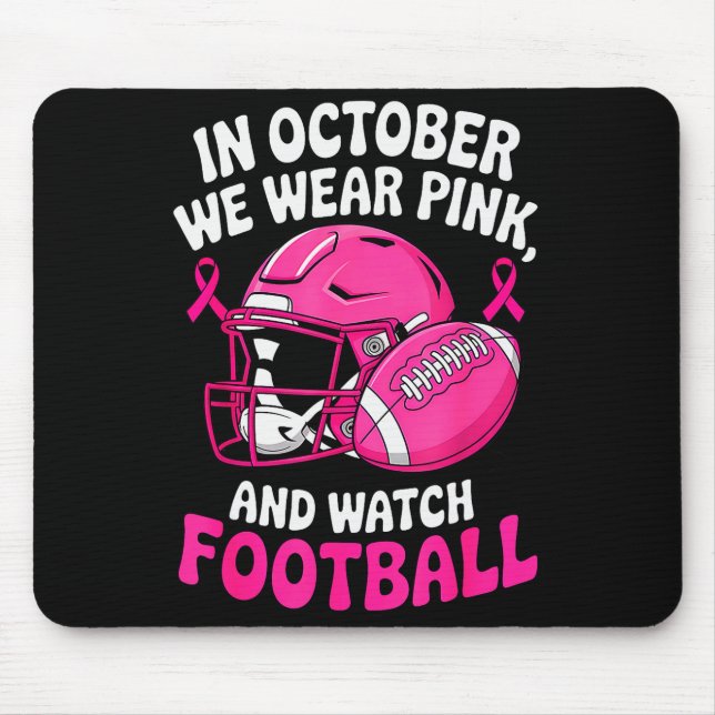 Mousepad In October We Wear Nk Breast Football Cancer Aware (Frente)