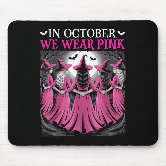 Mousepad In October We Wear Nk Witch Halloween Breast Cance (Frente)
